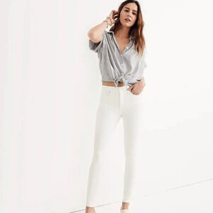 Madewell Petite 9” Mid-Rise Skinny Jeans Pure White 37